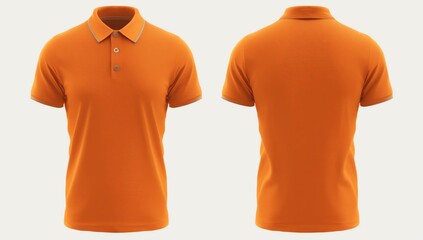 Orange Collared Shirt Design Template