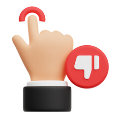 Obraz premium Bad Hand Tap 3D Icon Isolated On The Transparent Background