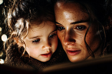 Mother and Daughter Reading Book Together - Connectioneering