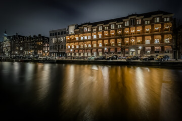 night view of amsterdam