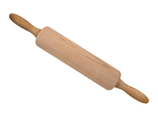 Wooden rolling pin isolated on white, with clipping path included