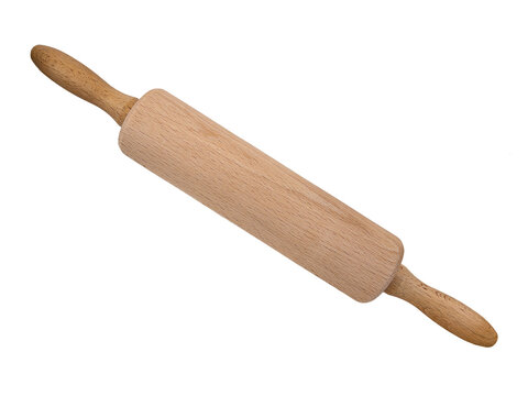 Wooden rolling pin isolated