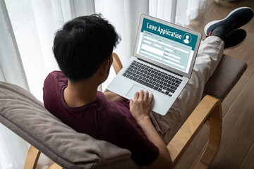 Obraz premium Online loan application form for modish digital information collection on the internet network