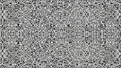 Abstract  geometric and organic line art pattern with intricate shapes and modern design.
