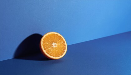 Orange Slice on Blue.