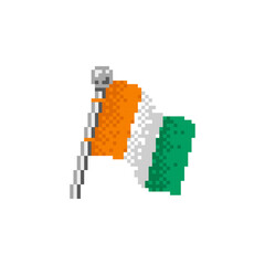 Obraz premium Ivory Coast Flag in Pixel Art