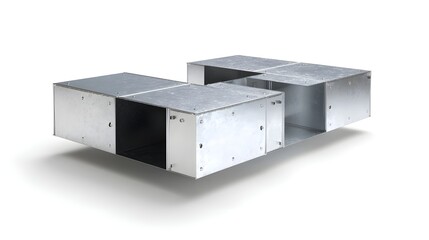 Modular HVAC Duct Segment with Metallic Finish Perfect for Efficient Home Heating and Cooling System