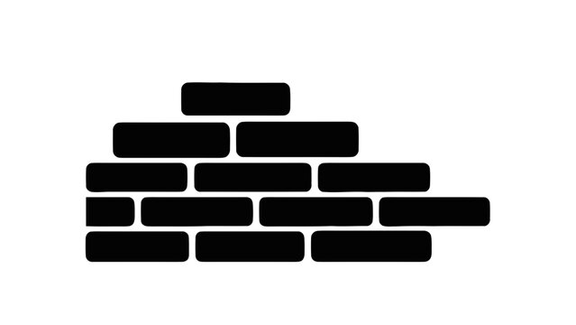 Vector illustration of a classic brick wall pattern element on transparent background for design projects