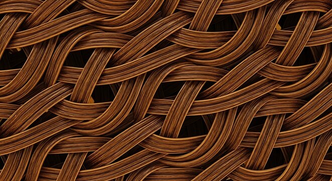 Elegant woven texture of rustic rattan canes for decorative background