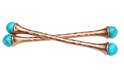 Hammered Copper and Turquoise Bangles