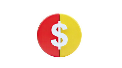 Dollar Sign on Red and Yellow Circle