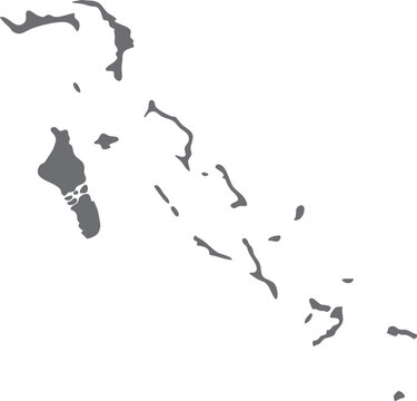 The Bahamas Map Silhouette Vector