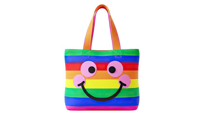 Rainbow Smiley Face Tote Bag