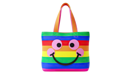 Rainbow Smiley Face Tote Bag
