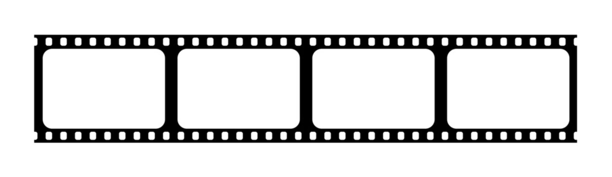 Film reel photo cinema strip icon. Film reel frame camera tape roll. Old movie isolated