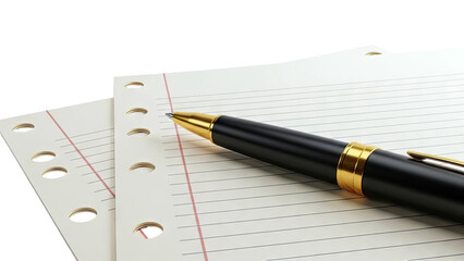 Black and Gold Pen on Lined Paper