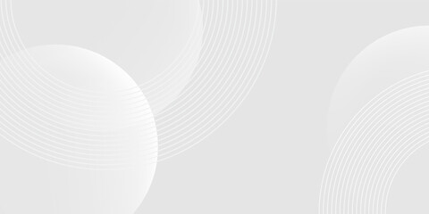 Fototapeta premium White geometric abstract background overlap layer on bright space with lines effect decoration.