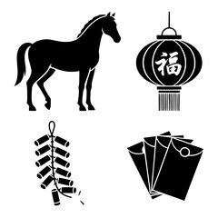 chinese new year of the horse vector 