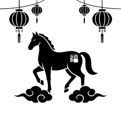 chinese new year of the horse vector illustration 