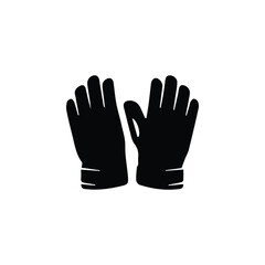 Obraz premium Black and white medical gloves icon symbolizing hygiene, protection, and safety in healthcare and clinical environments.