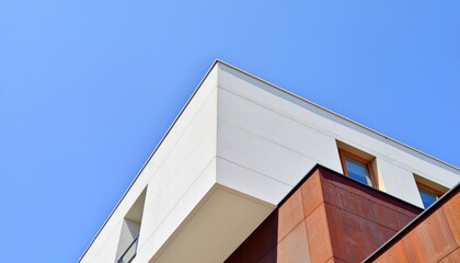 Building corner on blue.