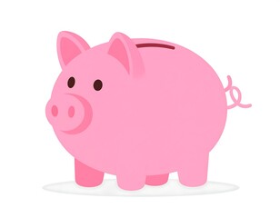 Obraz premium Pink piggy bank, saving coin