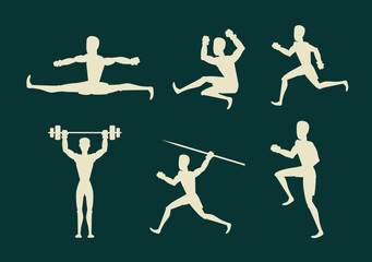 Active People Sports Icons Silhouette