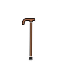 Wooden walking cane icon