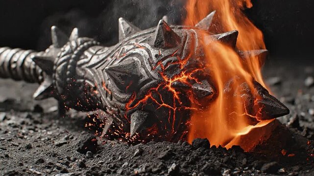 Hanuman Jayanti Divine Mace Lava Spiked Gada