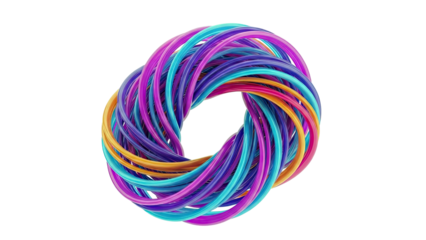Abstract Swirl of Colorful Tubes