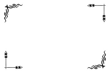 Fototapeta premium PNG tribal black border frame with transparent background