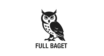 Owl Illustration for Full Baget Brand - Minimalist Design with a Wise Bird.
