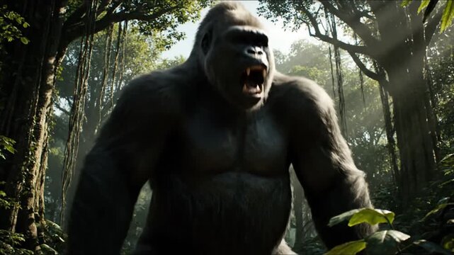 Gorilla in the jungle