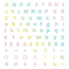 Candy cane alphabet number png set striped letters and characters