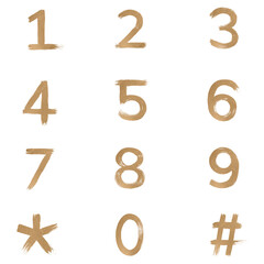 Obraz premium Transparent gold number set typography