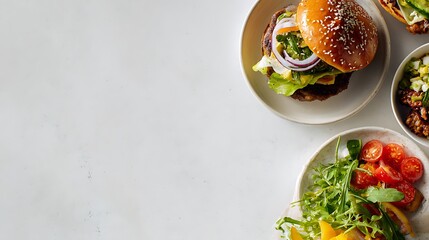 Delicious food positioned with generous white space for copy placement