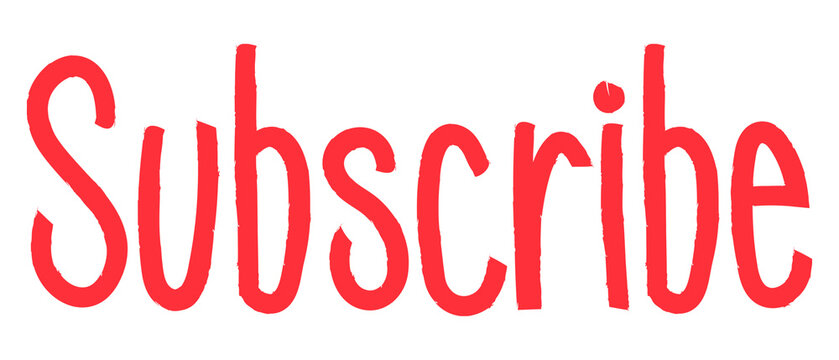 Subscribe png word sticker, handwritten typography, transparent background
