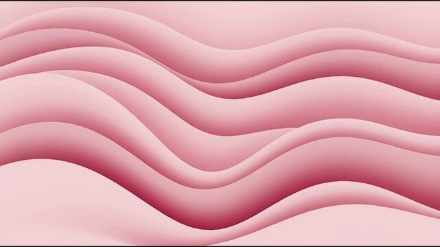 Soft pink wavy lines undulating across a serene landscape viewed from a high vantage point in a calm environment