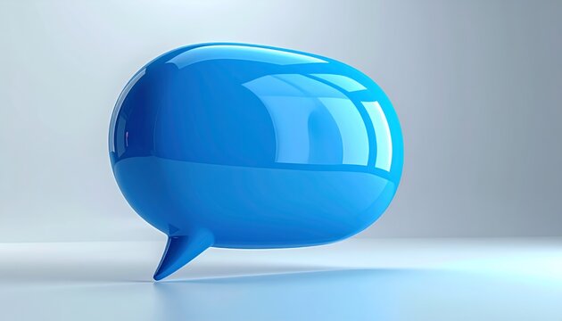 Blue Speech Bubble - A Symbol of Communication and Dialogue.