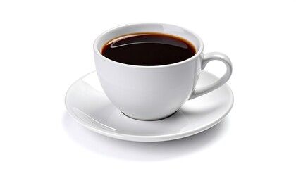 Obraz premium White coffee cup with dark liquid