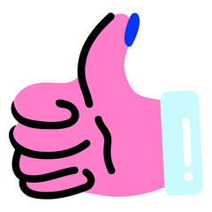 Obraz premium Funky thumbs up png sticker, transparent background