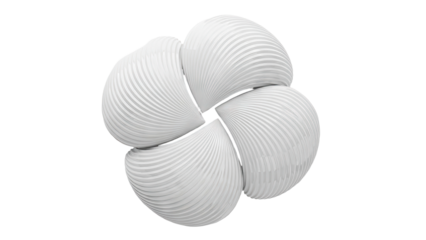 Abstract White Sculpture with Swirling Lines