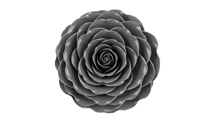 Abstract Grey Rose with Wavy Petals