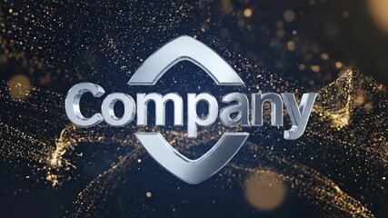 Elegant Company Logo Reveal with Golden Particle Explosion.