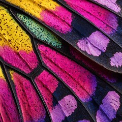 Vibrant Butterfly Wing Scales Macro Texture Abstract Background