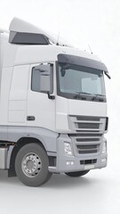 White semi-truck front view