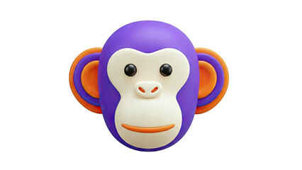 Obraz premium 3D Cartoon Monkey Face Emoji