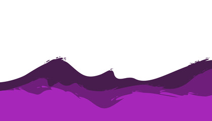 Abstract purple mountain range landscape with white background
