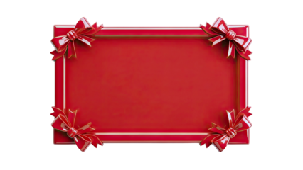 Red Rectangular Gift Tag with Bows