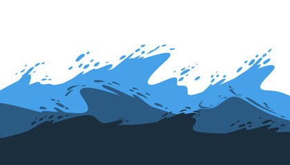 Graphic design of a blue ocean wave